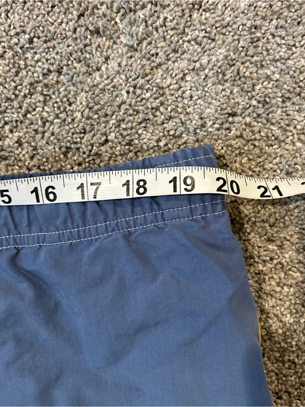 Vintage Polo Sport Ralph Lauren Swim Trunks Striped Blue Yellow Drawstring Large